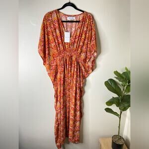 Rujuta Sheth Kaftan Style Maxi Dress medium/large beach‎ cover up swim bathing